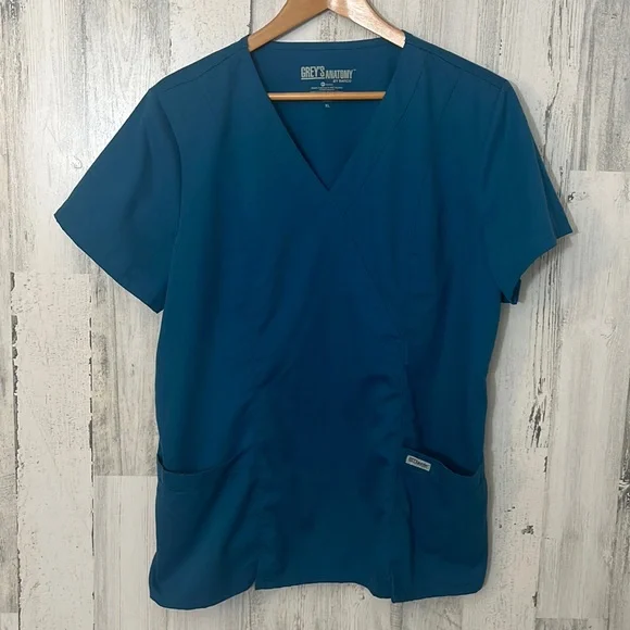 - #M93 extra large blue scrub top size XL GREYS ANATOMY - Picture 1 of 5